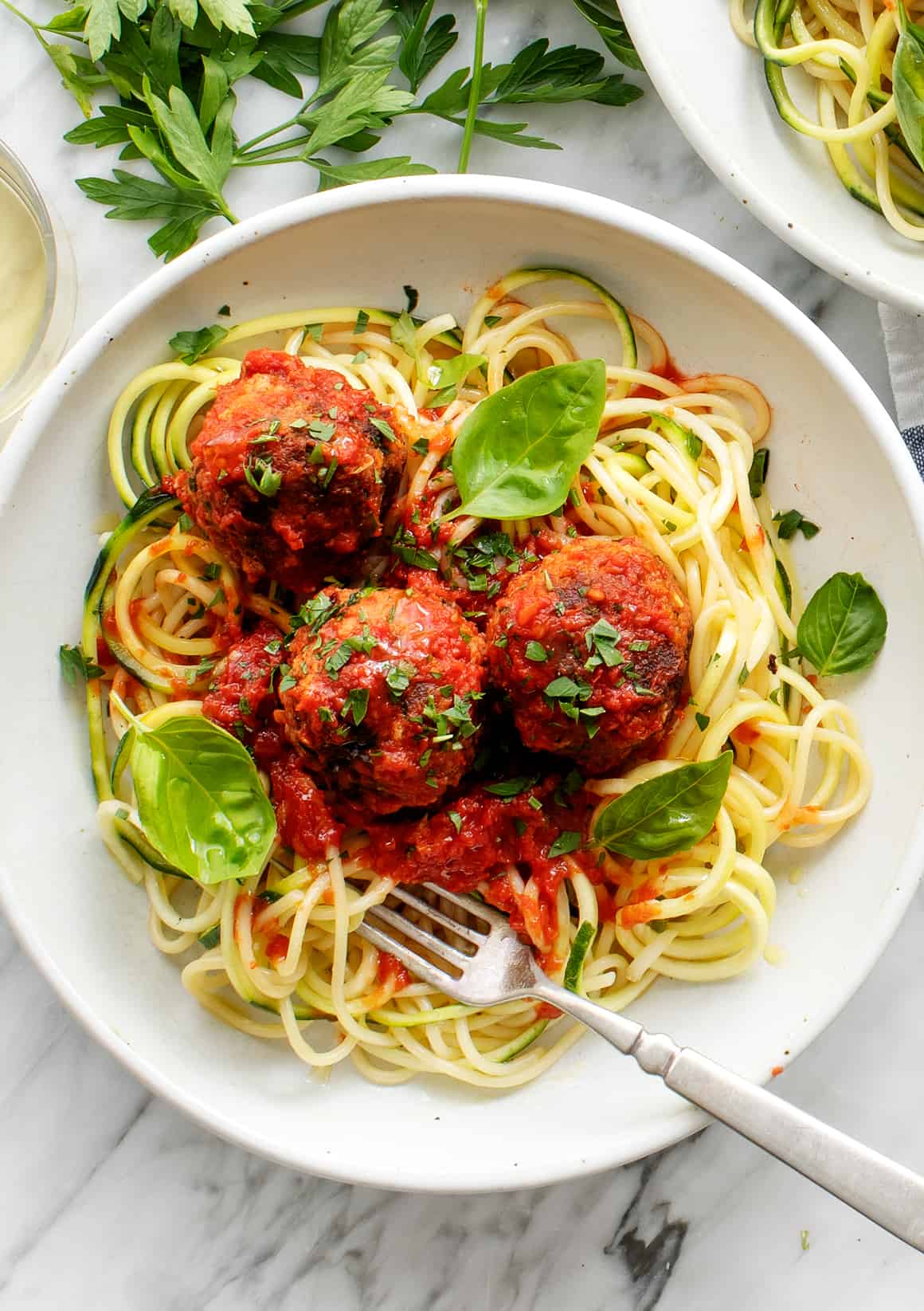 Beef Meatballs with Vegetable Pasta (Keto)